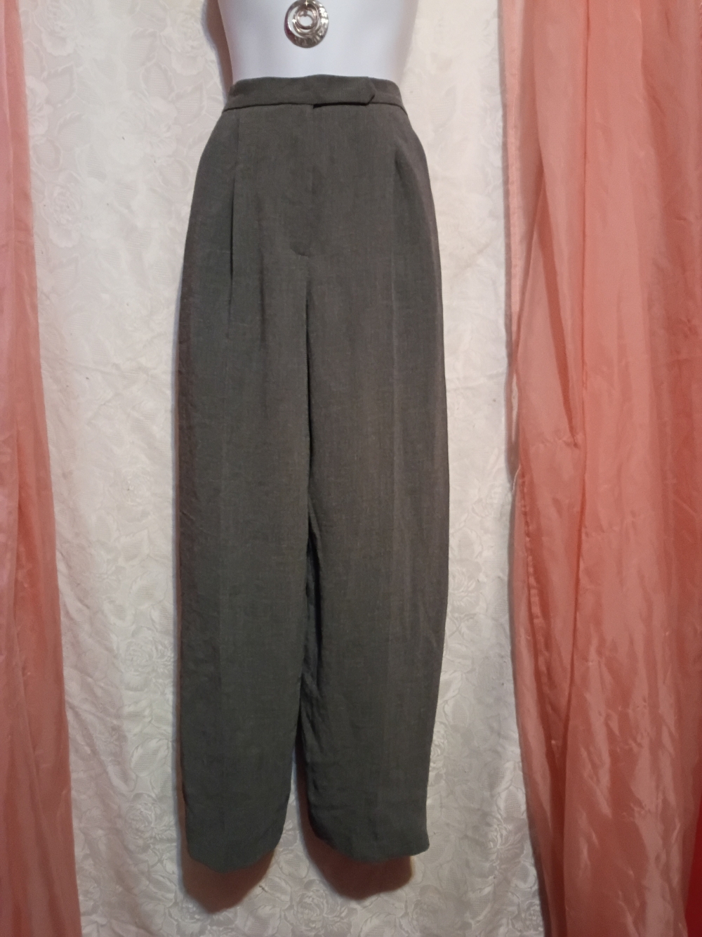 Liz Claiborne Ladies Wide-Leg High-Waist Pants — Charcoal Gray Sz 12P
